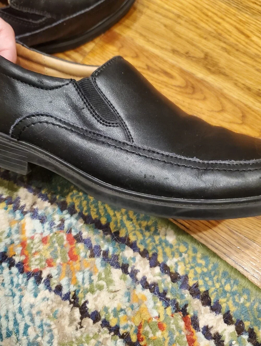 Florsheim Boys Size 5 Black Leather Slip-On Loafers - Picture 6 of 6